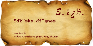 Sáska Ágnes névjegykártya